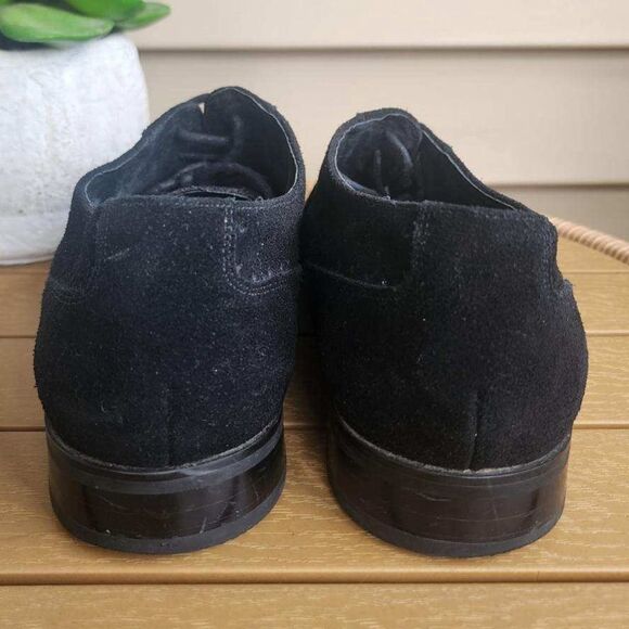 Stacy Adams Black Suede Leather Oxford Men’s 11 Lace-Up Dress Shoe Smart Casual - Picture 4 of 10